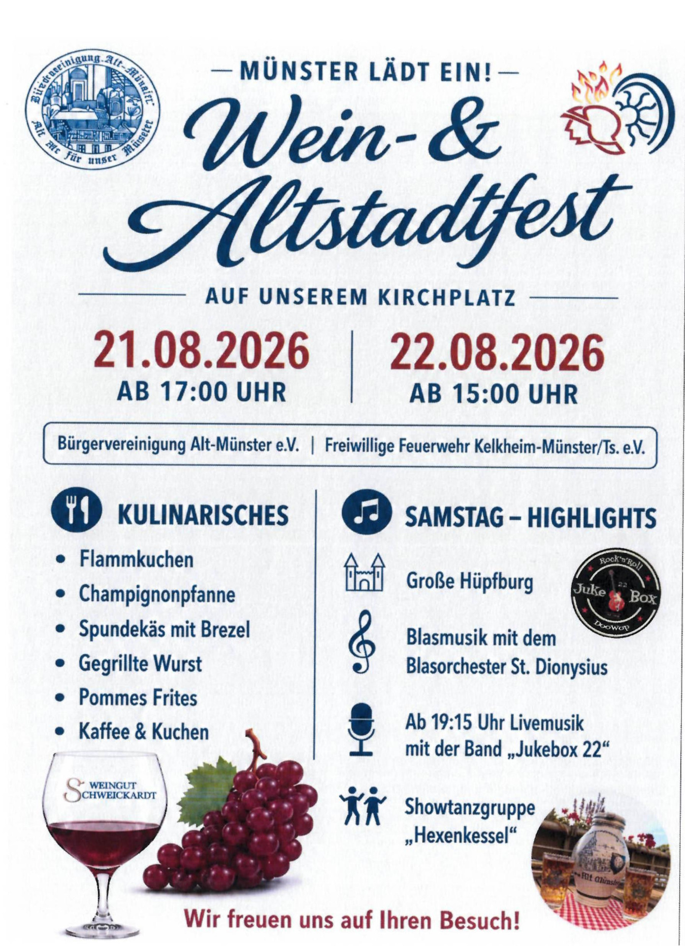 Jukebox22 live auf der Bühne – Rock'n'Roll Konzert - Altstadtfest Weinfest Kelkheim